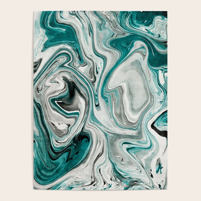 Green Marble Liquid Swirl Green Poster Gallery Image 4