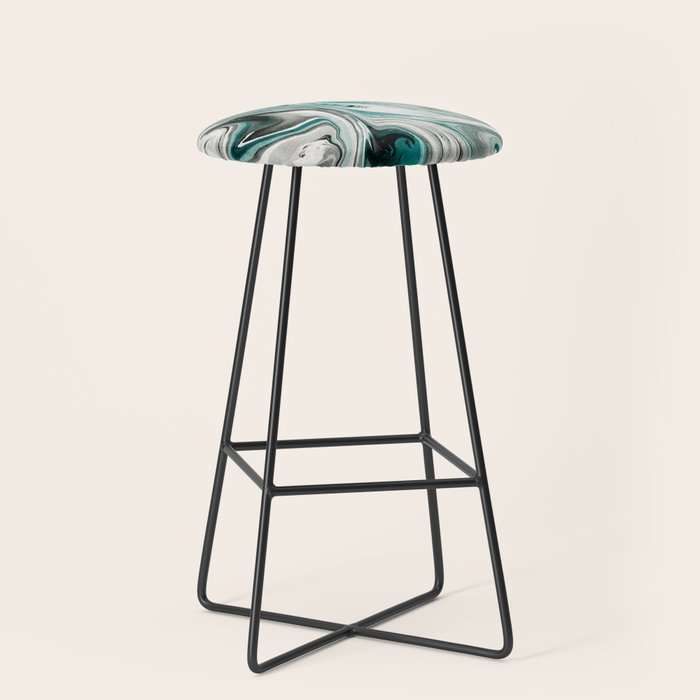 Green Marble Liquid Swirl Green Stool Gallery Image 1