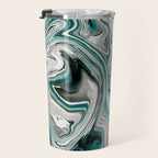 Green Marble Liquid Swirl Green Travel Mug Gallery Image 3