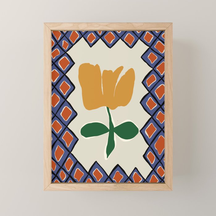 Petal plaid playtime II Mini Art Print Gallery Image 1
