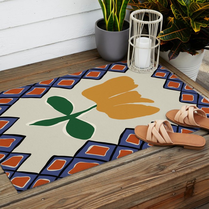 Petal plaid playtime II Outdoor Rug Gallery Image 2