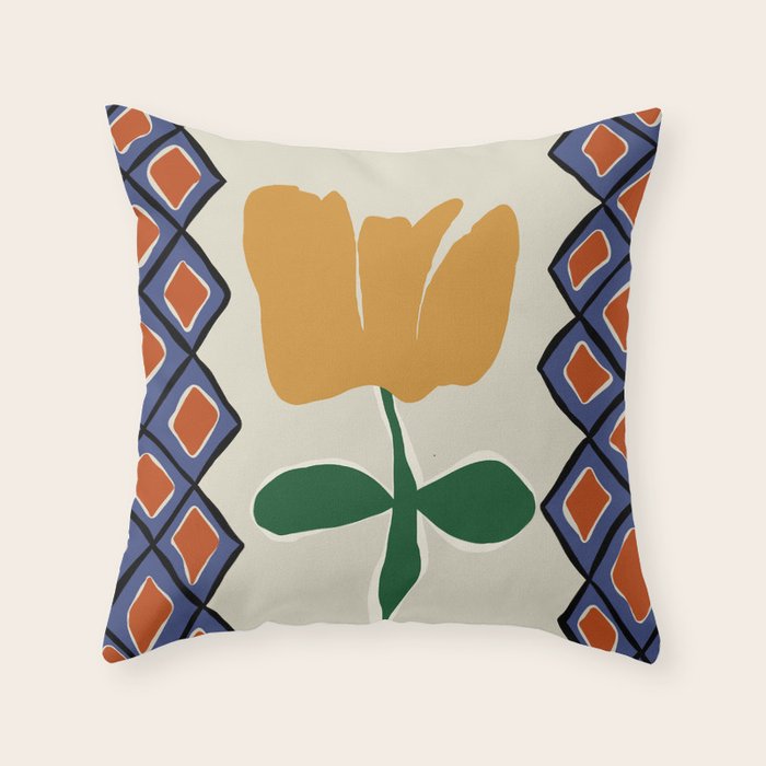 Petal plaid playtime II Throw Pillow Gallery Image 6