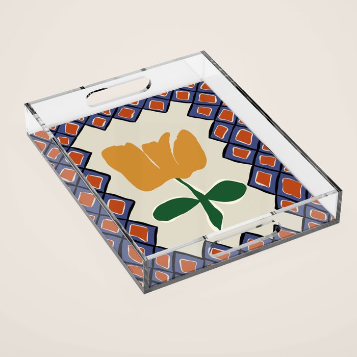 Petal plaid playtime II Acrylic Tray Gallery Image 1