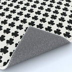 Clovers I Black and White Botanical Pattern Rug Gallery Image 4