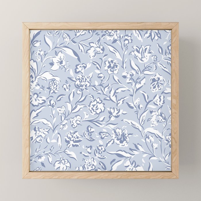 Painterly Florals - Light Blue Mini Art Print Gallery Image 1