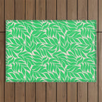 Green Palm Leaves Pattern Outdoor Rug Gallery Image 1