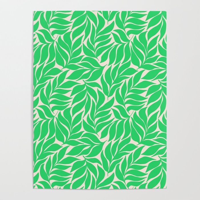 Green Palm Leaves Pattern Poster Gallery Image 1