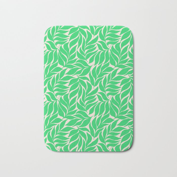 Green Palm Leaves Pattern Bath Mat Gallery Image 1