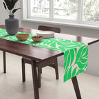 Green Palm Leaves Pattern Table Runner Gallery Image 2