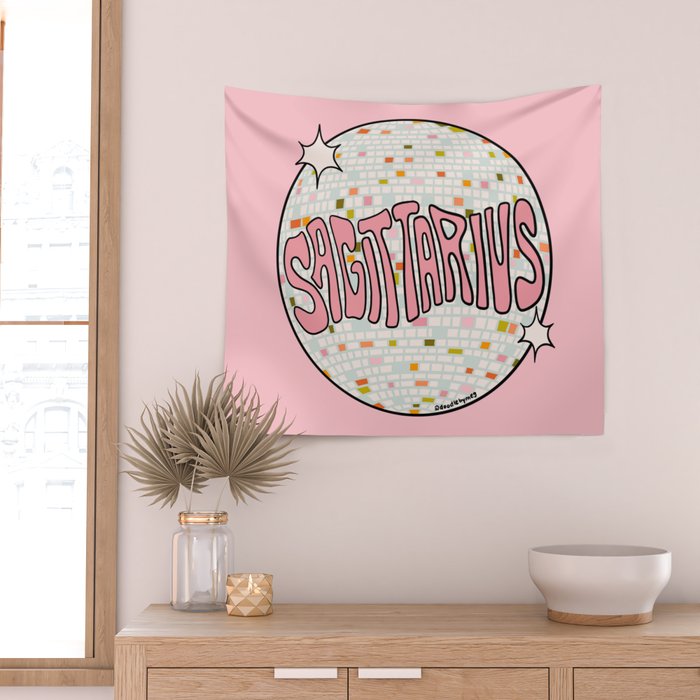 Sagittarius Disco Ball Wall Tapestry Gallery Image 2