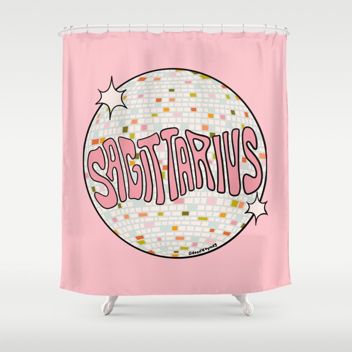 Sagittarius Disco Ball Shower Curtain Gallery Image 1