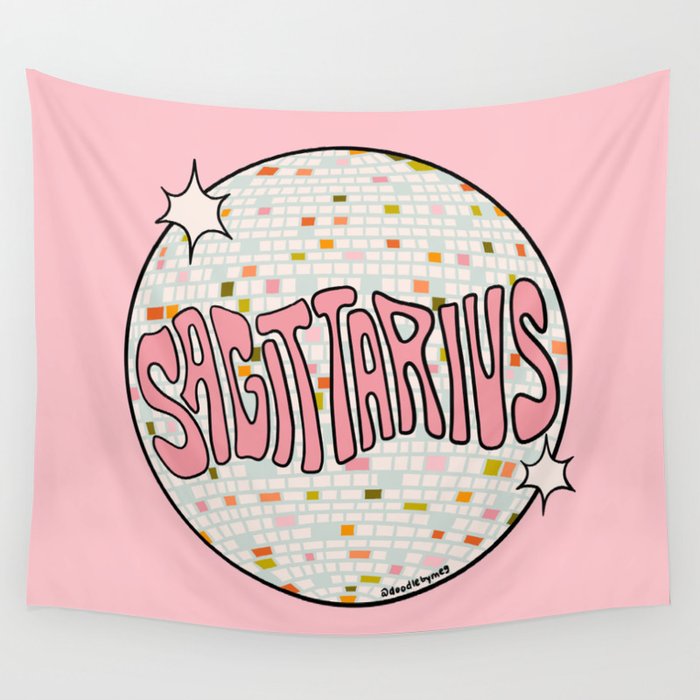 Sagittarius Disco Ball Wall Tapestry Gallery Image 1
