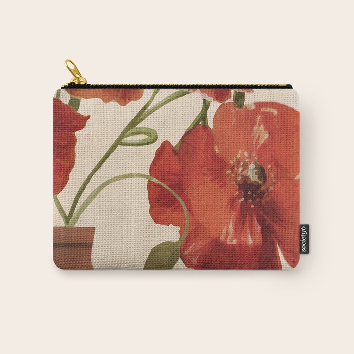 Poppies in Vase 2 Carry All Pouch Gallery Image 1