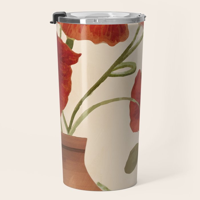 Poppies in Vase 2 Travel Mug Gallery Image 3