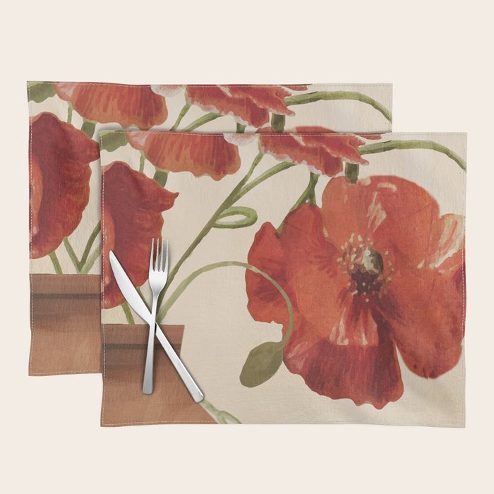 Poppies in Vase 2 Placemat Gallery Image 1