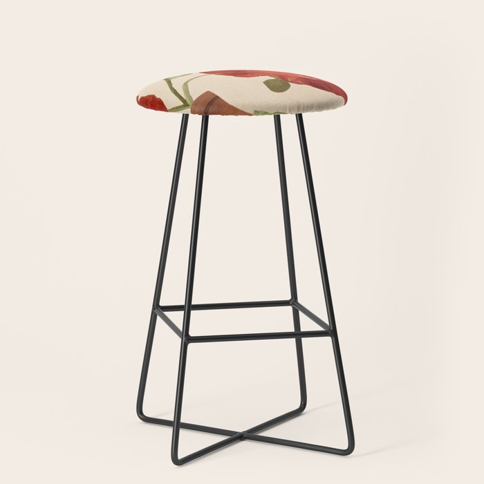 Poppies in Vase 2 Stool Gallery Image 1