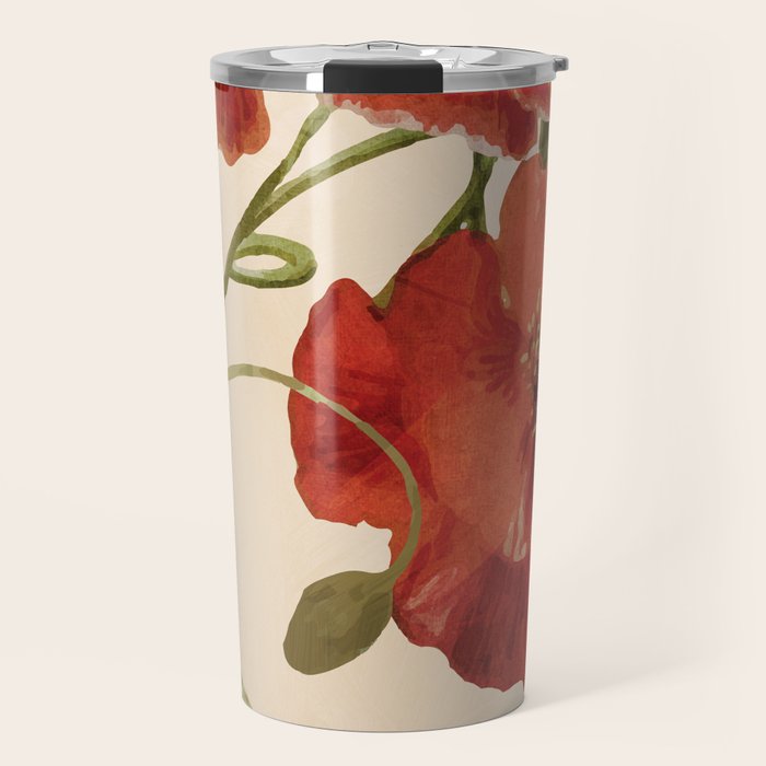 Poppies in Vase 2 Travel Mug Gallery Image 1