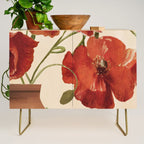 Poppies in Vase 2 Credenza Gallery Image 1