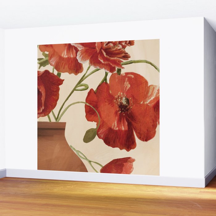 Poppies in Vase 2 Wall Mural Gallery Image 2