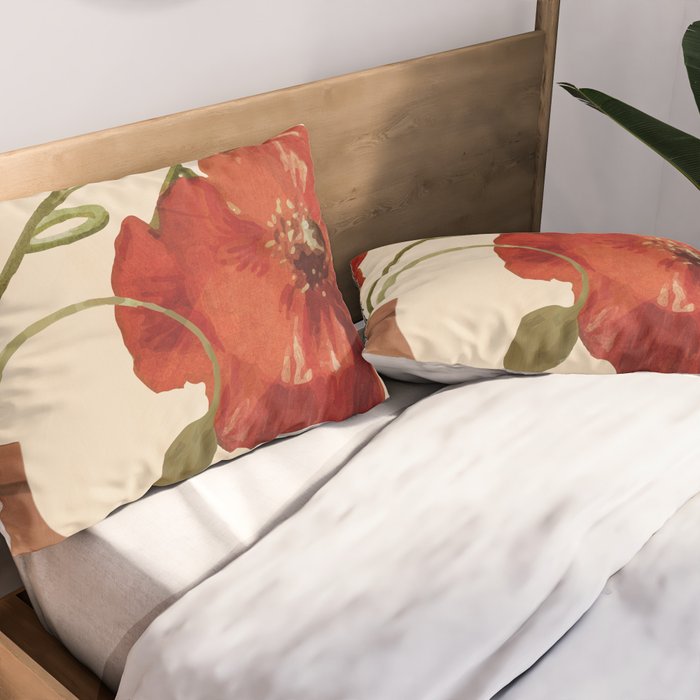 Poppies in Vase 2 Pillow Sham Gallery Image 2