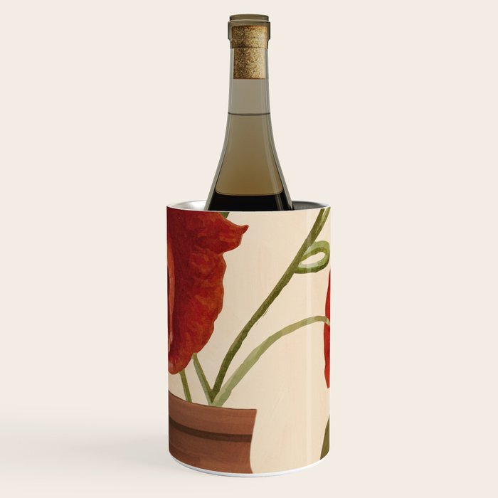 Poppies in Vase 2 Wine Chiller Gallery Image 2