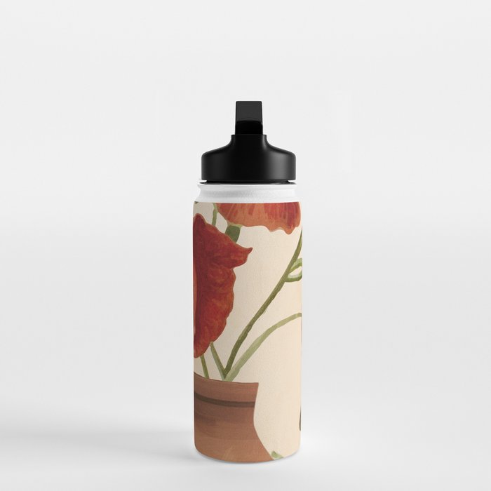 Poppies in Vase 2 Water Bottle Gallery Image 3