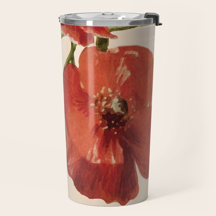 Poppies in Vase 2 Travel Mug Gallery Image 2