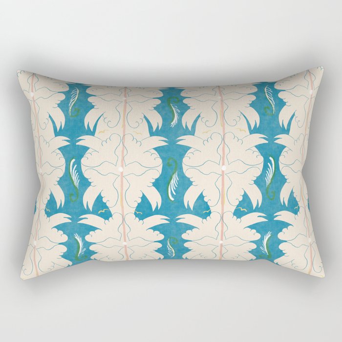 Doves in Blue Rectangular Pillow Gallery Image 2
