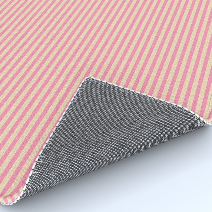 Fine Stripes Narrow Stripe Pattern Pink Cream Rug Gallery Image 4