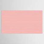 Fine Stripes Narrow Stripe Pattern Pink Cream Tablecloth Gallery Image 2