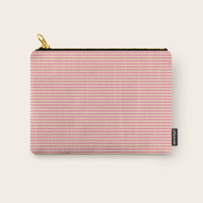 Fine Stripes Narrow Stripe Pattern Pink Cream Carry All Pouch Gallery Image 1