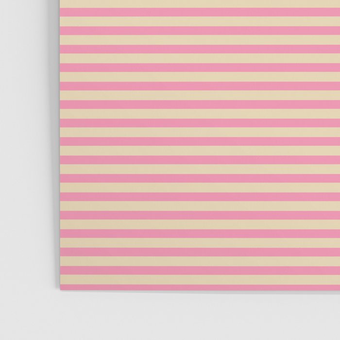 Fine Stripes Narrow Stripe Pattern Pink Cream Poster Gallery Image 3