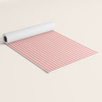 Fine Stripes Narrow Stripe Pattern Pink Cream Yoga Mat Gallery Image 2