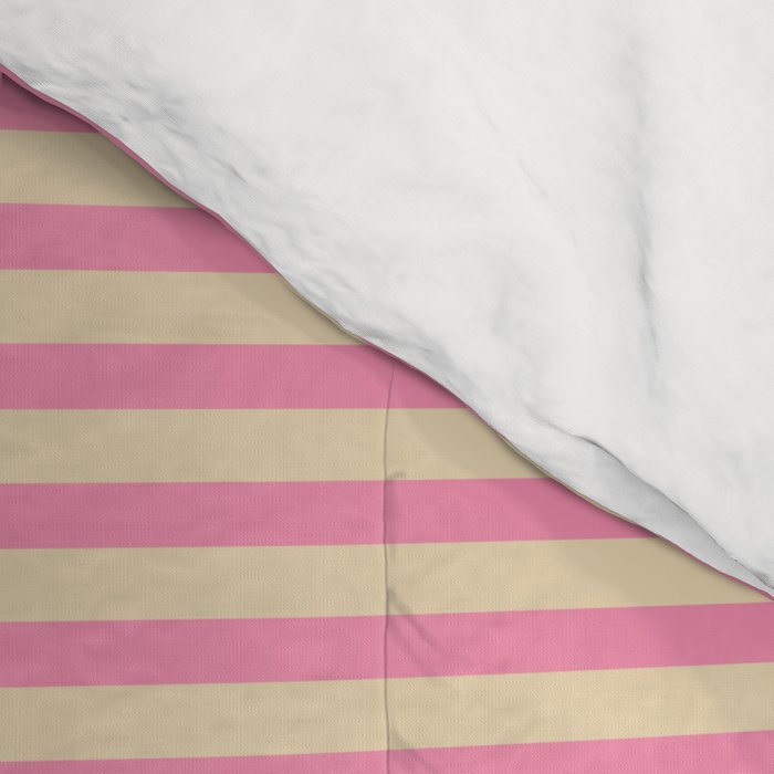 Fine Stripes Narrow Stripe Pattern Pink Cream Comforter Gallery Image 4