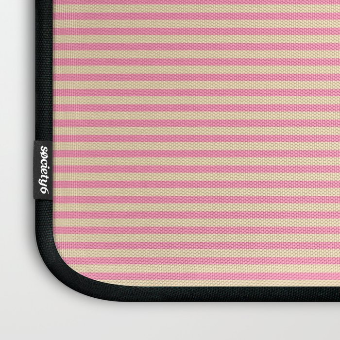 Fine Stripes Narrow Stripe Pattern Pink Cream Laptop Sleeve Gallery Image 3