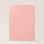 Fine Stripes Narrow Stripe Pattern Pink Cream Stationery Card Gallery Image 2