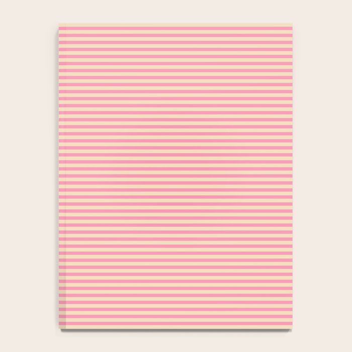 Fine Stripes Narrow Stripe Pattern Pink Cream Notebook Gallery Image 4