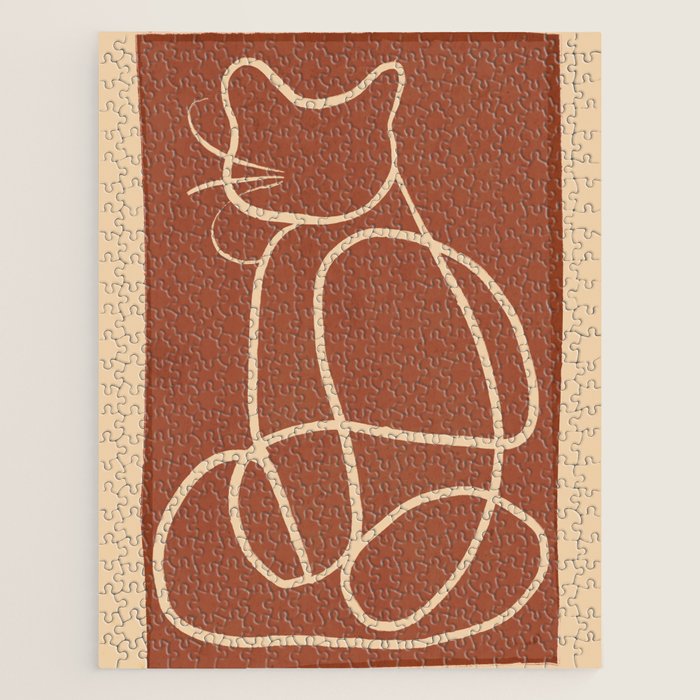 Abstract Line Art Cat 7 Jigsaw Puzzle Gallery Image 1