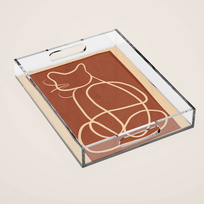 Abstract Line Art Cat 7 Acrylic Tray Gallery Image 1