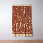 Abstract Line Art Cat 7 Window Curtain Gallery Image 3