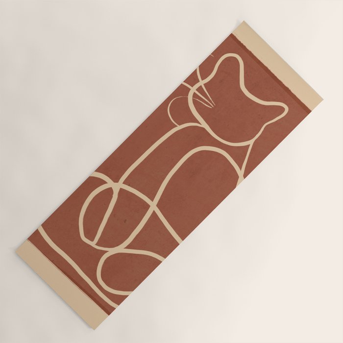 Abstract Line Art Cat 7 Yoga Mat Gallery Image 1