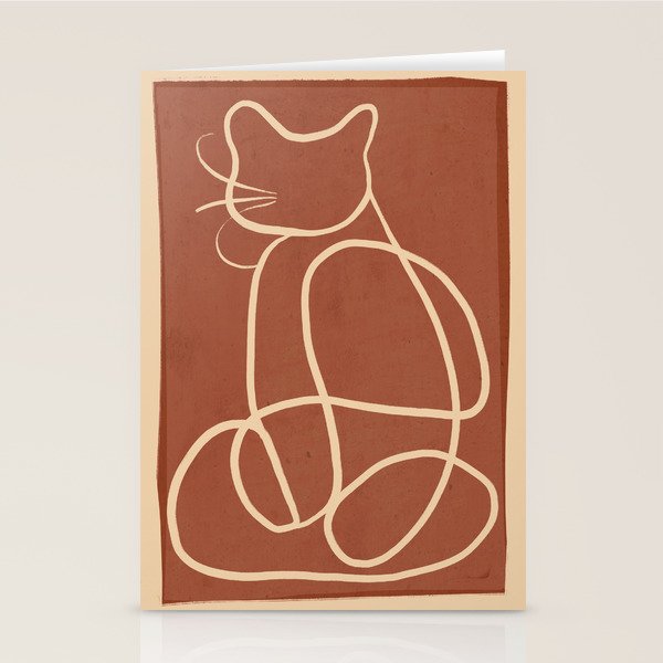 Abstract Line Art Cat 7 Stationery Card Gallery Image 2