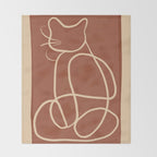 Abstract Line Art Cat 7 Throw Blanket Gallery Image 2