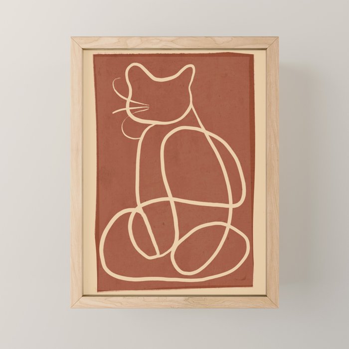 Abstract Line Art Cat 7 Mini Art Print Gallery Image 1