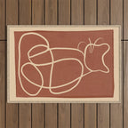 Abstract Line Art Cat 7 Outdoor Rug Gallery Image 1