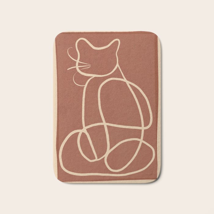 Abstract Line Art Cat 7 Bath Mat Gallery Image 1