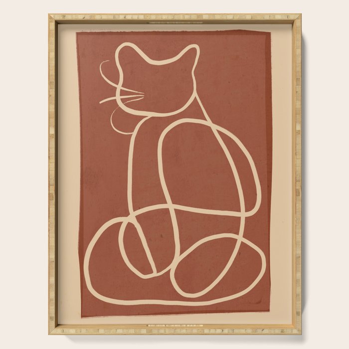 Abstract Line Art Cat 7 Serving Tray Gallery Image 1