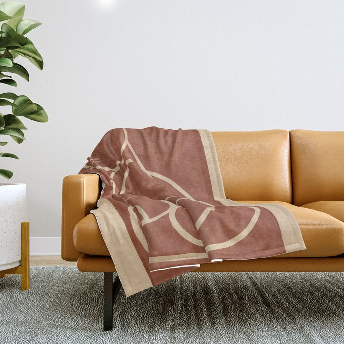 Abstract Line Art Cat 7 Throw Blanket Gallery Image 1