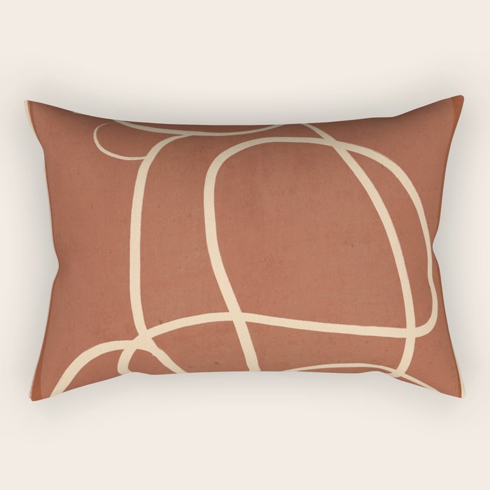 Abstract Line Art Cat 7 Rectangular Pillow Gallery Image 2