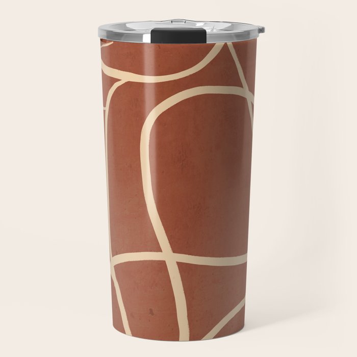 Abstract Line Art Cat 7 Travel Mug Gallery Image 1